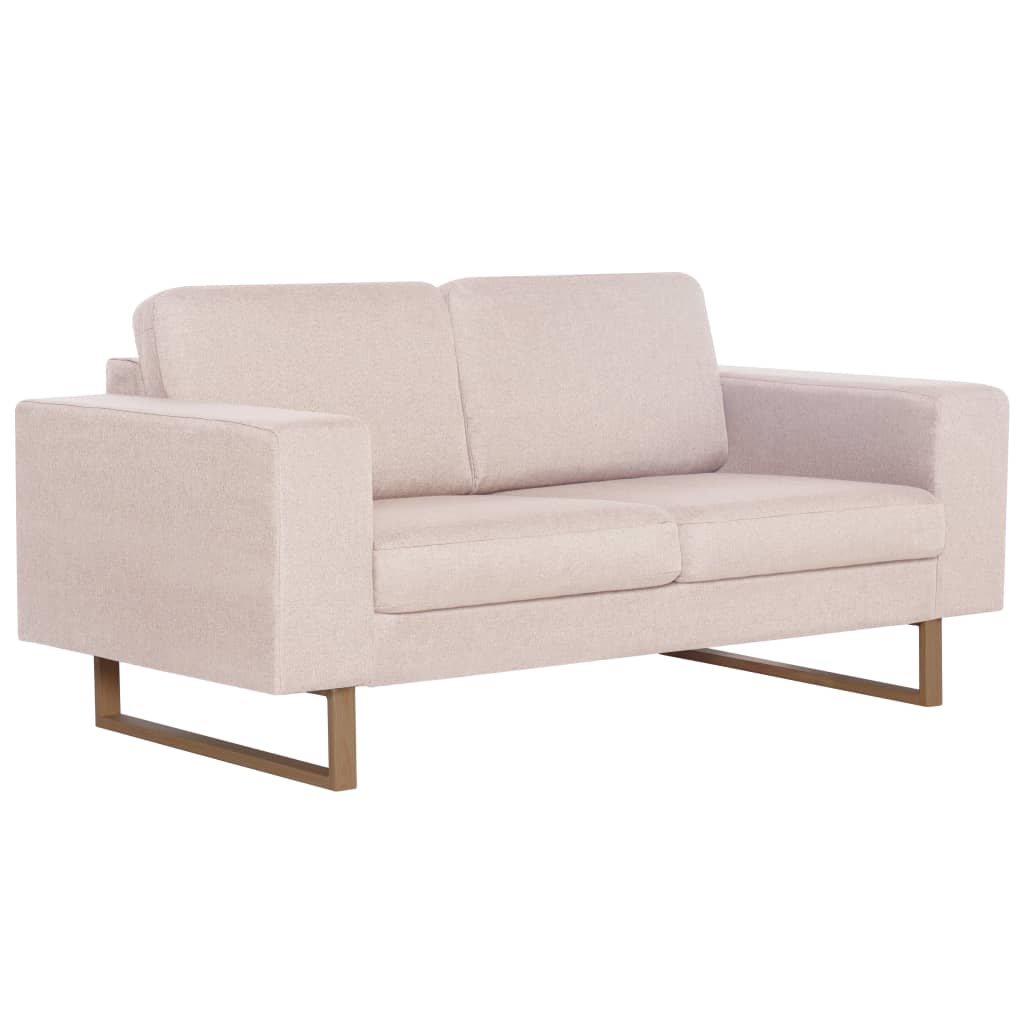 2 pcs conjunto de sofás tecido cor creme