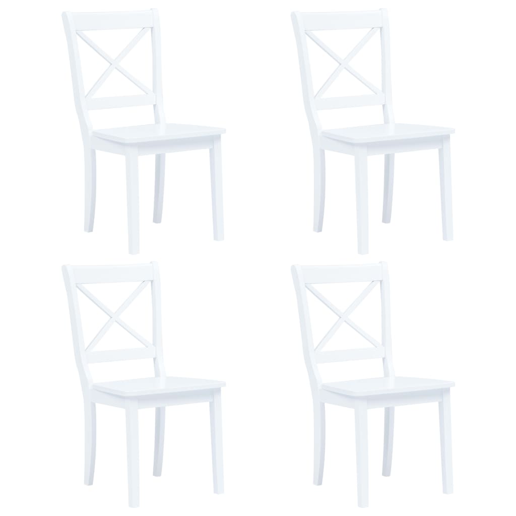 5 pcs conjunto de jantar madeira seringueira maciça branco