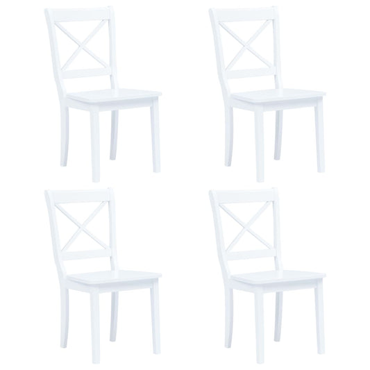 5 pcs conjunto de jantar madeira seringueira maciça branco