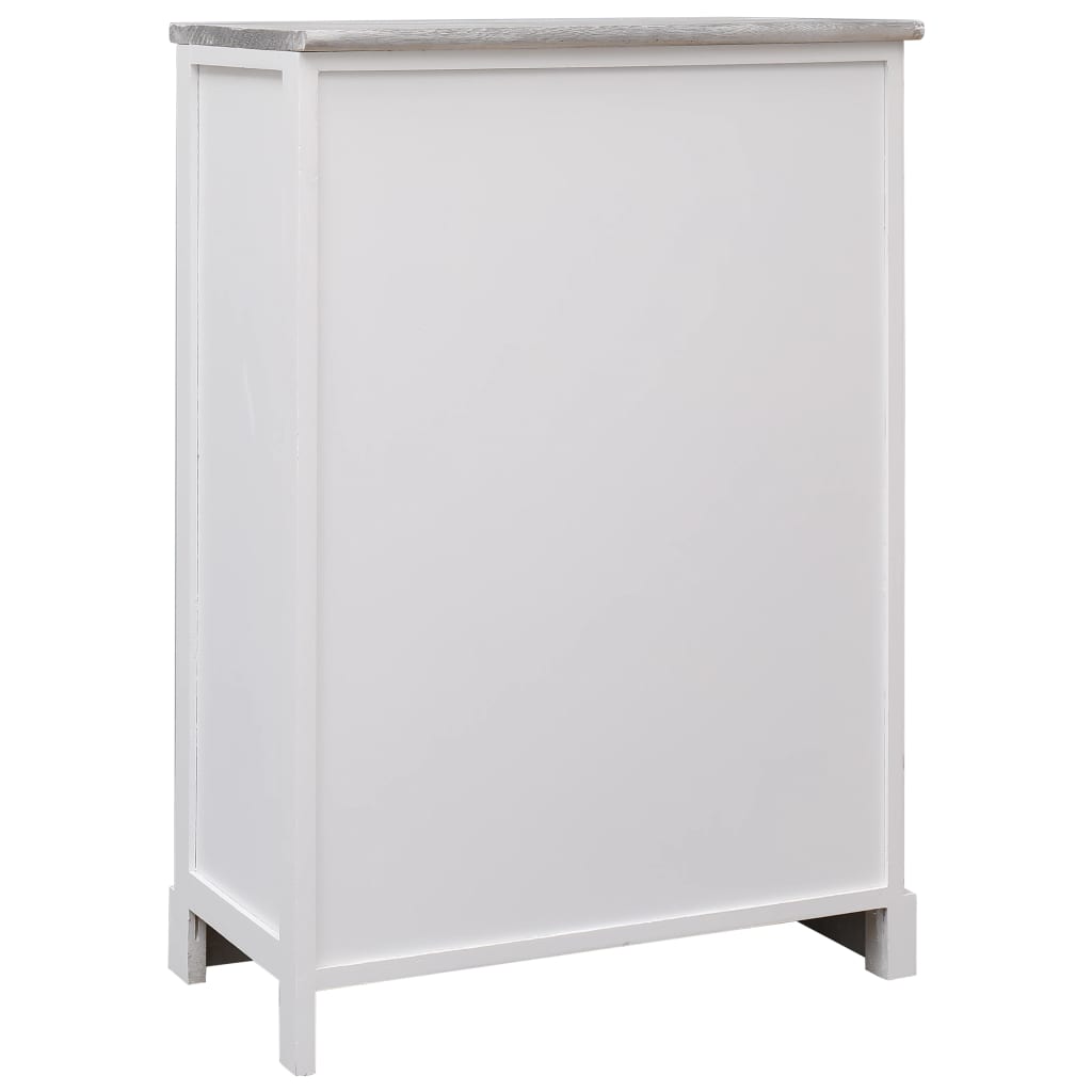Aparador com 10 gavetas 113x30x79 cm madeira cinzento
