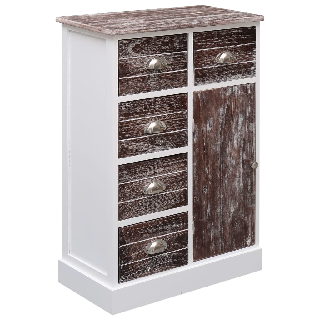 Aparador com 10 gavetas 113x30x79 cm madeira castanho