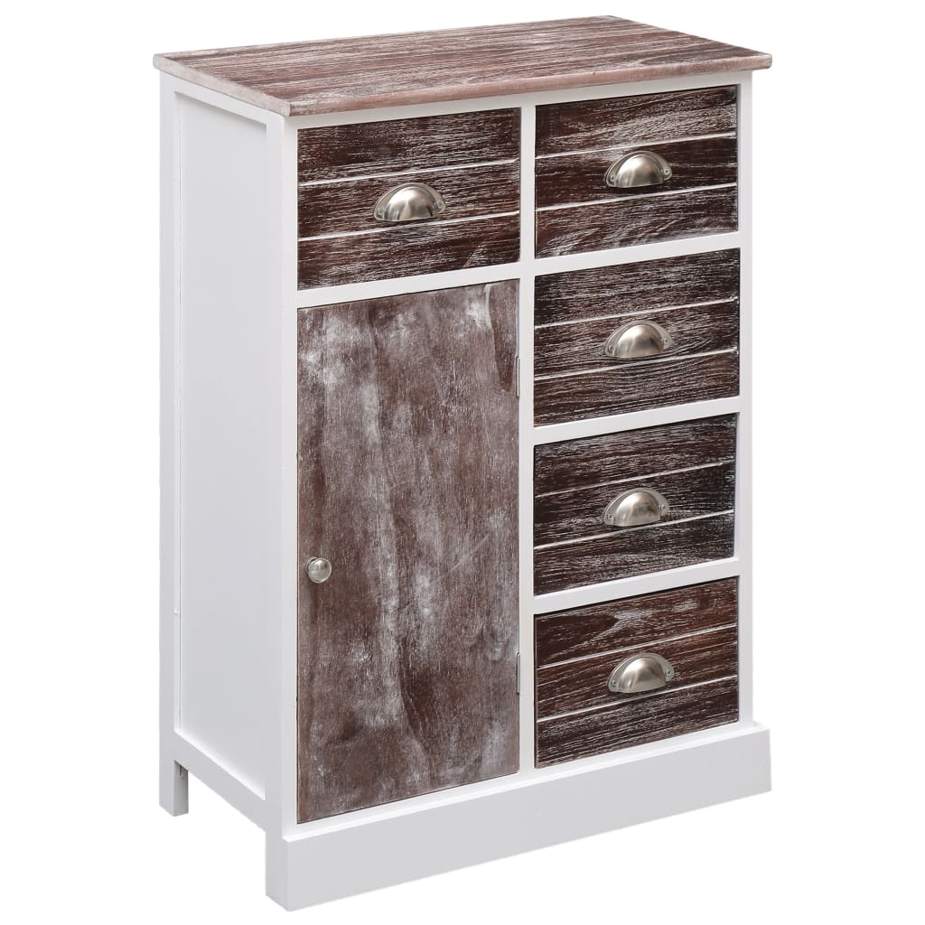 Aparador com 10 gavetas 113x30x79 cm madeira castanho
