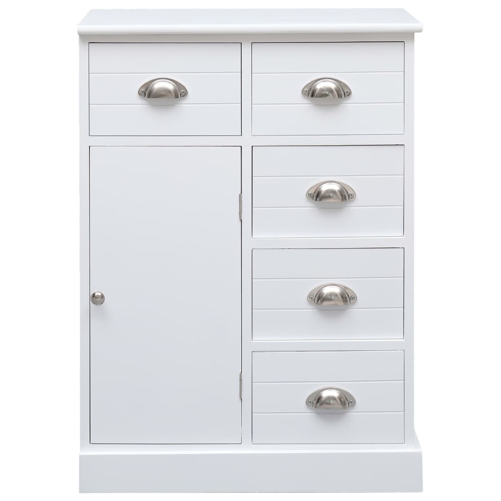 Aparador com 10 gavetas 113x30x79 cm madeira branco