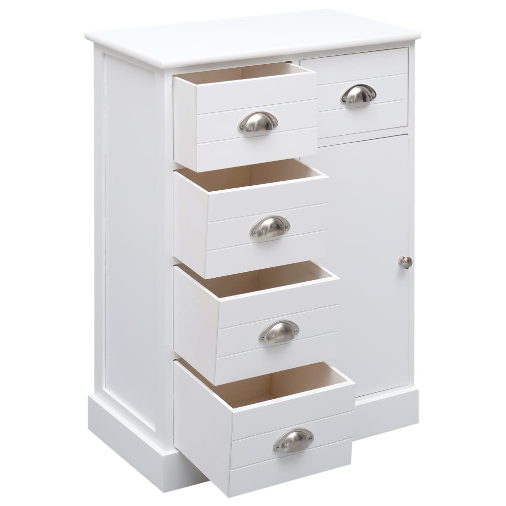 Aparador com 10 gavetas 113x30x79 cm madeira branco