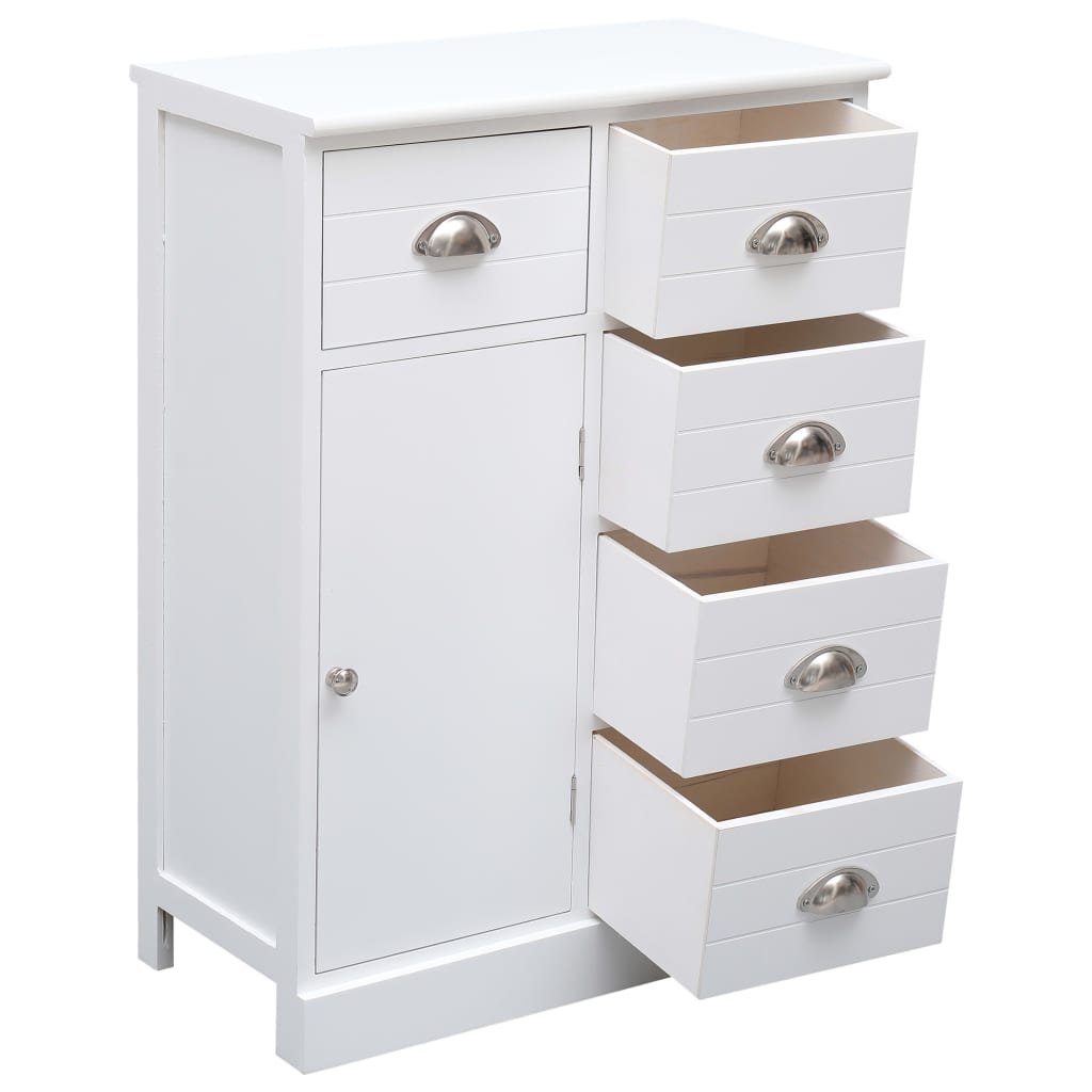 Aparador com 10 gavetas 113x30x79 cm madeira branco