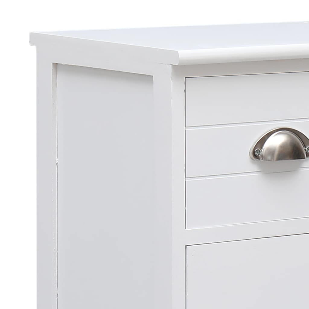 Aparador com 10 gavetas 113x30x79 cm madeira branco