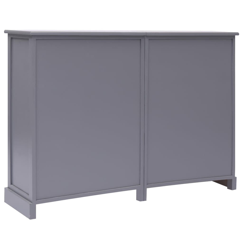 Aparador com 10 gavetas 113x30x79 cm madeira cinzento