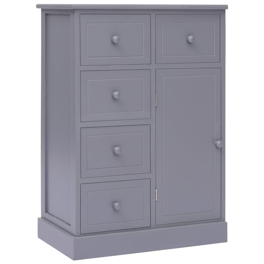 Aparador com 10 gavetas 113x30x79 cm madeira cinzento