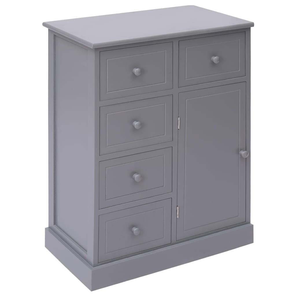 Aparador com 10 gavetas 113x30x79 cm madeira cinzento