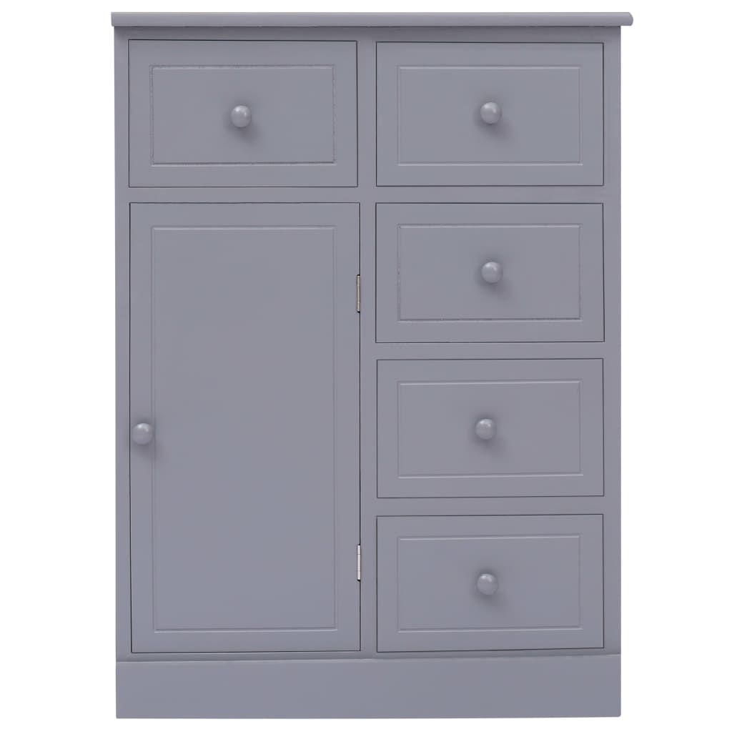 Aparador com 10 gavetas 113x30x79 cm madeira cinzento