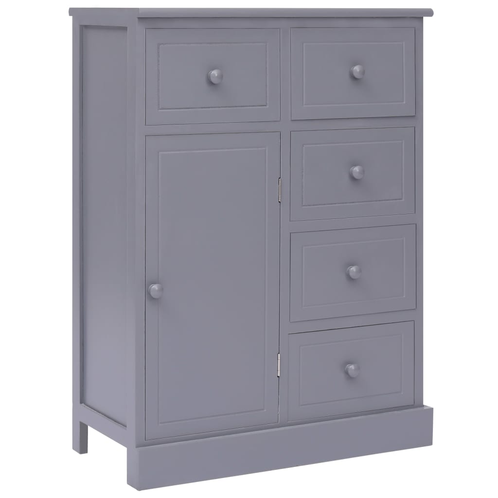 Aparador com 10 gavetas 113x30x79 cm madeira cinzento