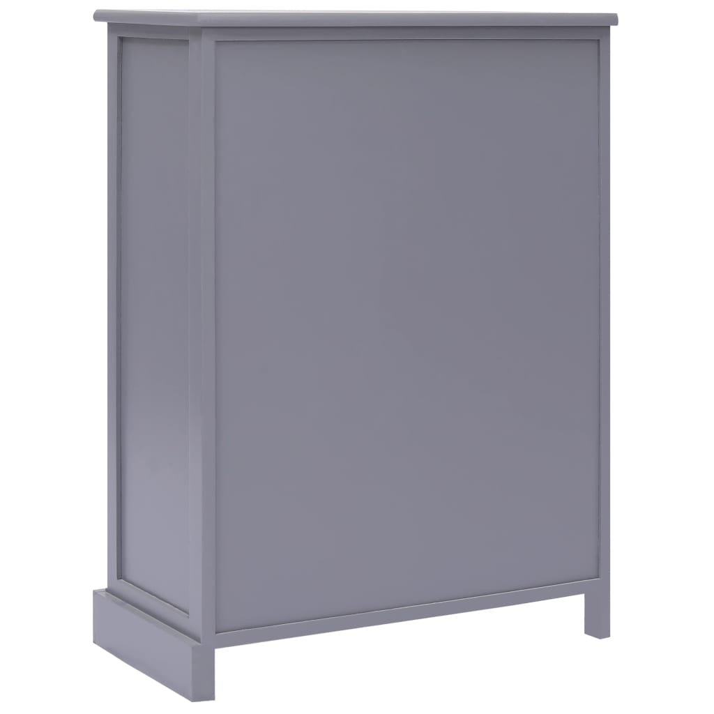 Aparador com 10 gavetas 113x30x79 cm madeira cinzento