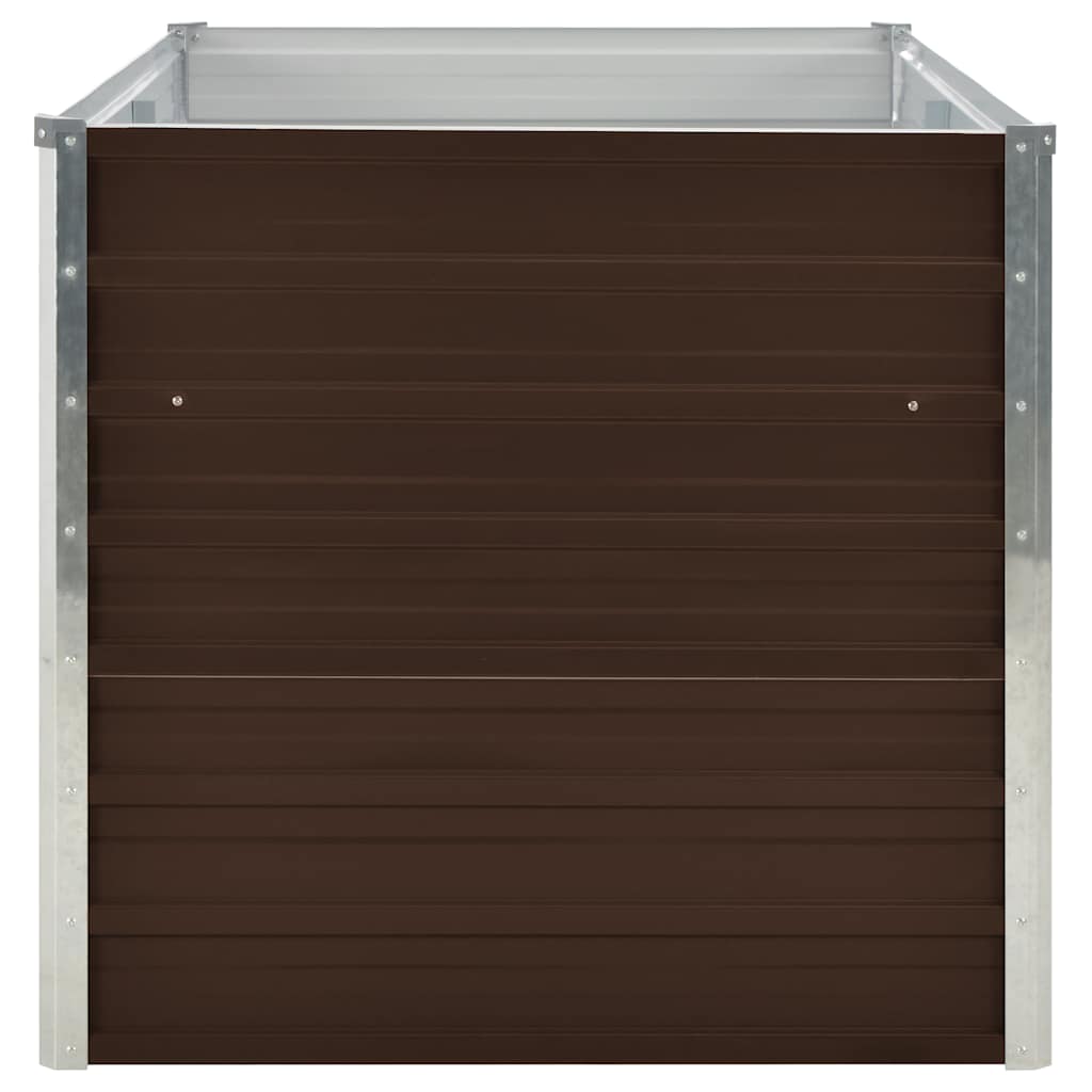 Canteiro de jardim elevado 160x80x77cm aço galvanizado castanho