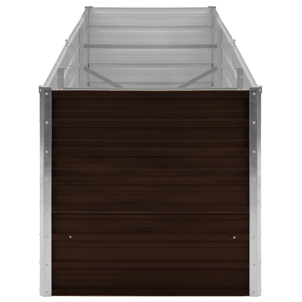 Canteiro elevado de jardim aço galvanizado 240x80x77cm castanho