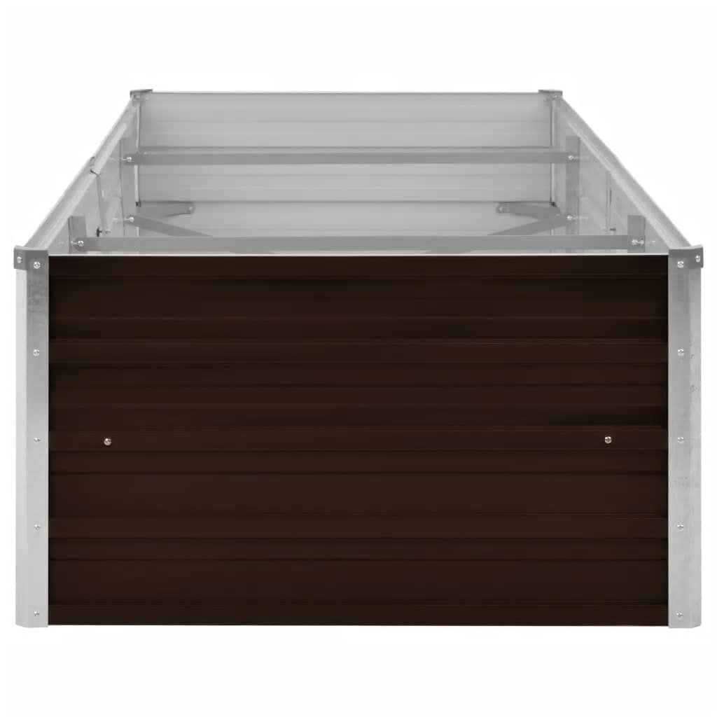 Canteiro elevado de jardim aço galvanizado 240x80x45cm castanho