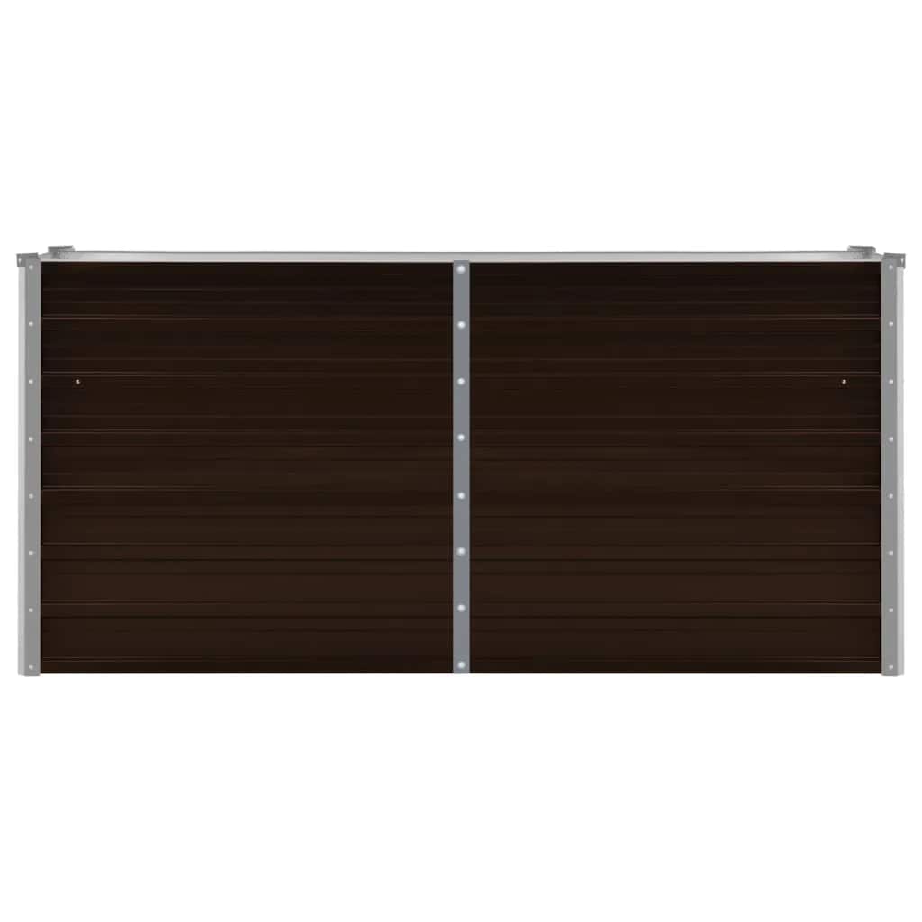 Canteiro elevado de jardim aço galvanizado 160x40x77cm castanho