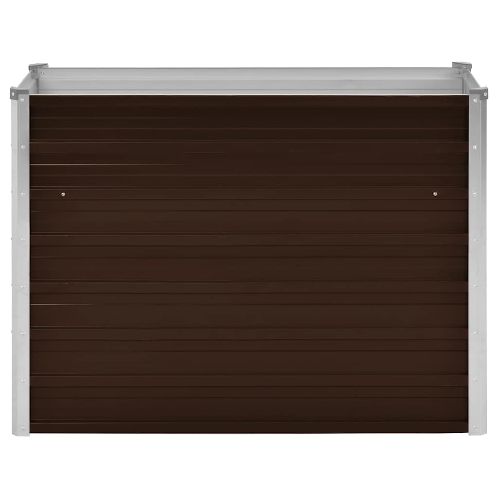 Canteiro elevado de jardim aço galvanizado 100x40x77cm castanho