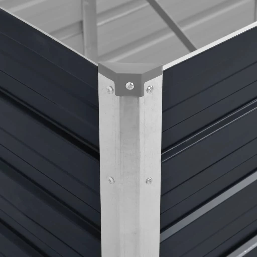 Canteiro elevado jardim aço galvanizado 240x80x45cm antracite