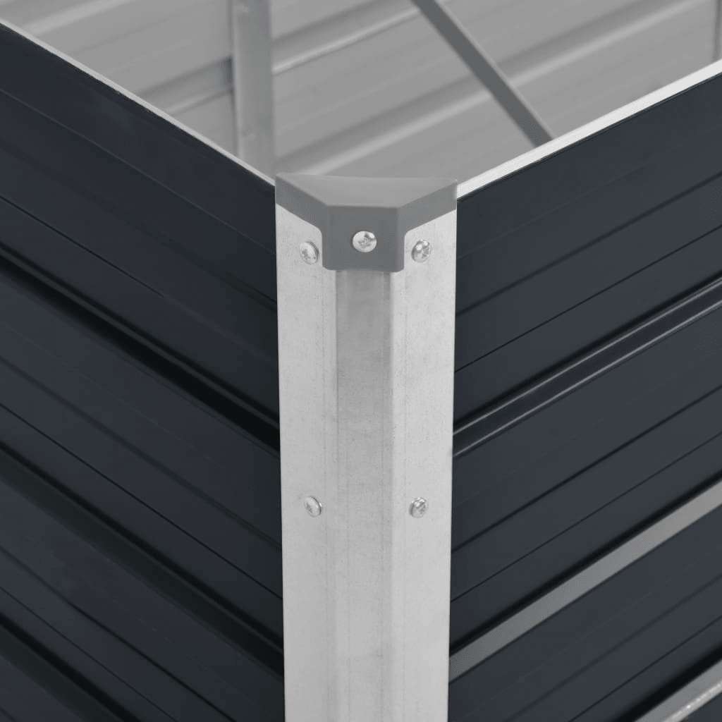 Canteiro elevado jardim aço galvanizado 320x80x45 cm antracite