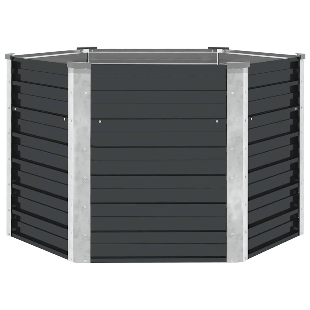 Canteiro elevado jardim aço galvanizado 129x129x77 cm antracite