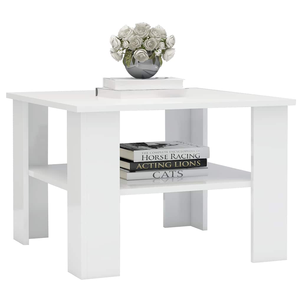 Mesa de centro derivados de madeira branco brilhante