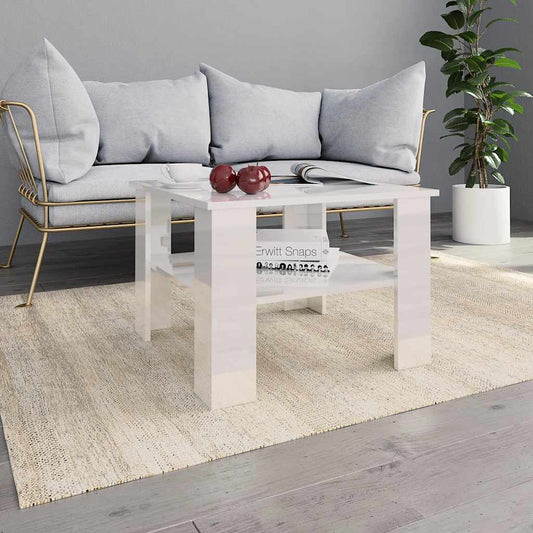 Mesa de centro derivados de madeira branco brilhante