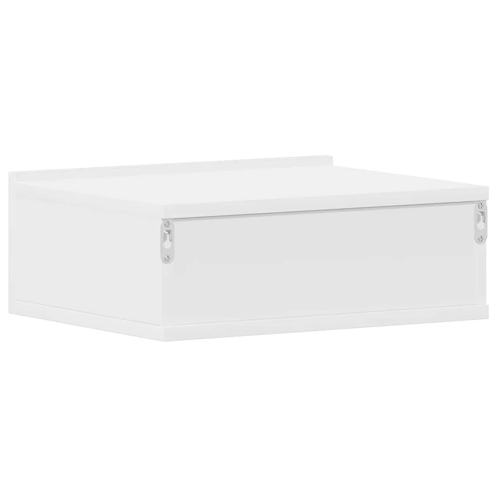 Mesas de cabeceira flutuantes 2 pcs derivados de madeira branco