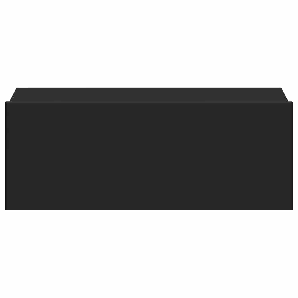 Mesa de cabeceira suspensa 2 pcs derivados de madeira preto