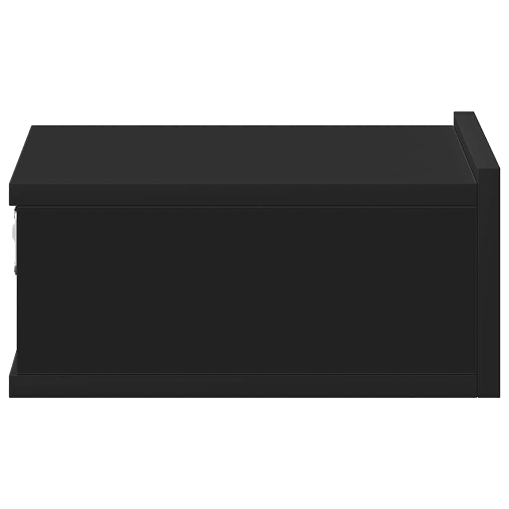 Mesa de cabeceira suspensa 2 pcs derivados de madeira preto