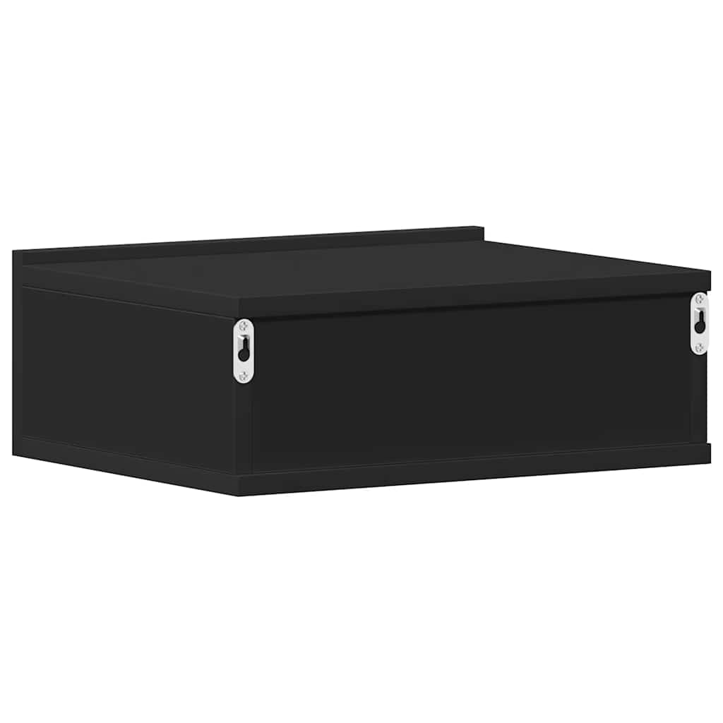 Mesa de cabeceira suspensa 2 pcs derivados de madeira preto