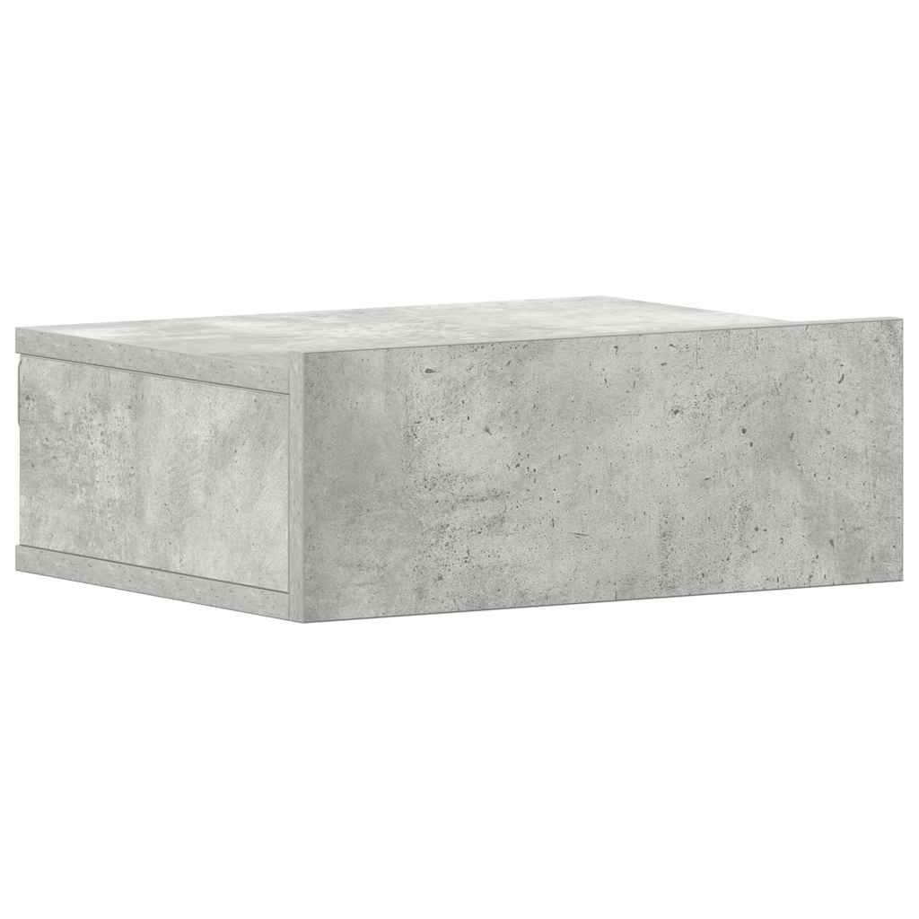 Mesa cabeceira suspensa 2pcs derivados madeira cinzento cimento