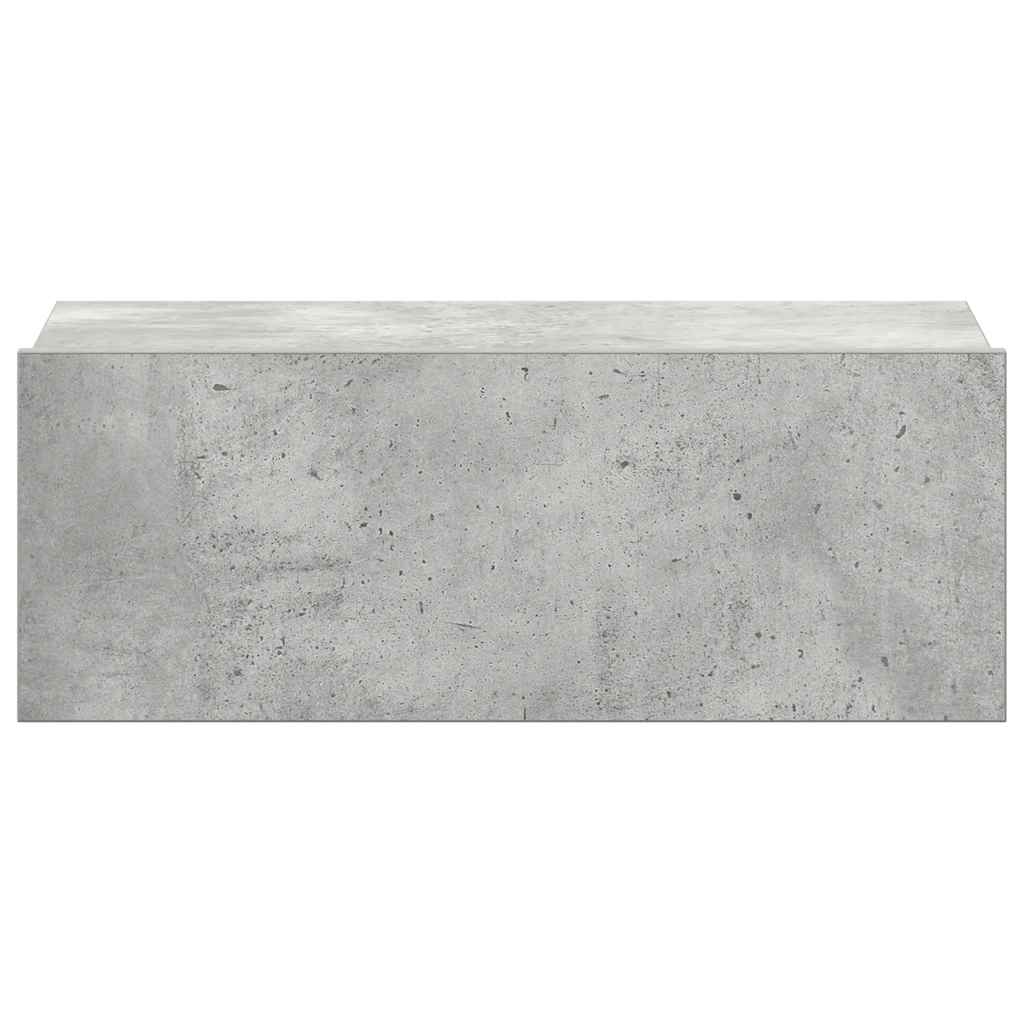 Mesa cabeceira suspensa 2pcs derivados madeira cinzento cimento