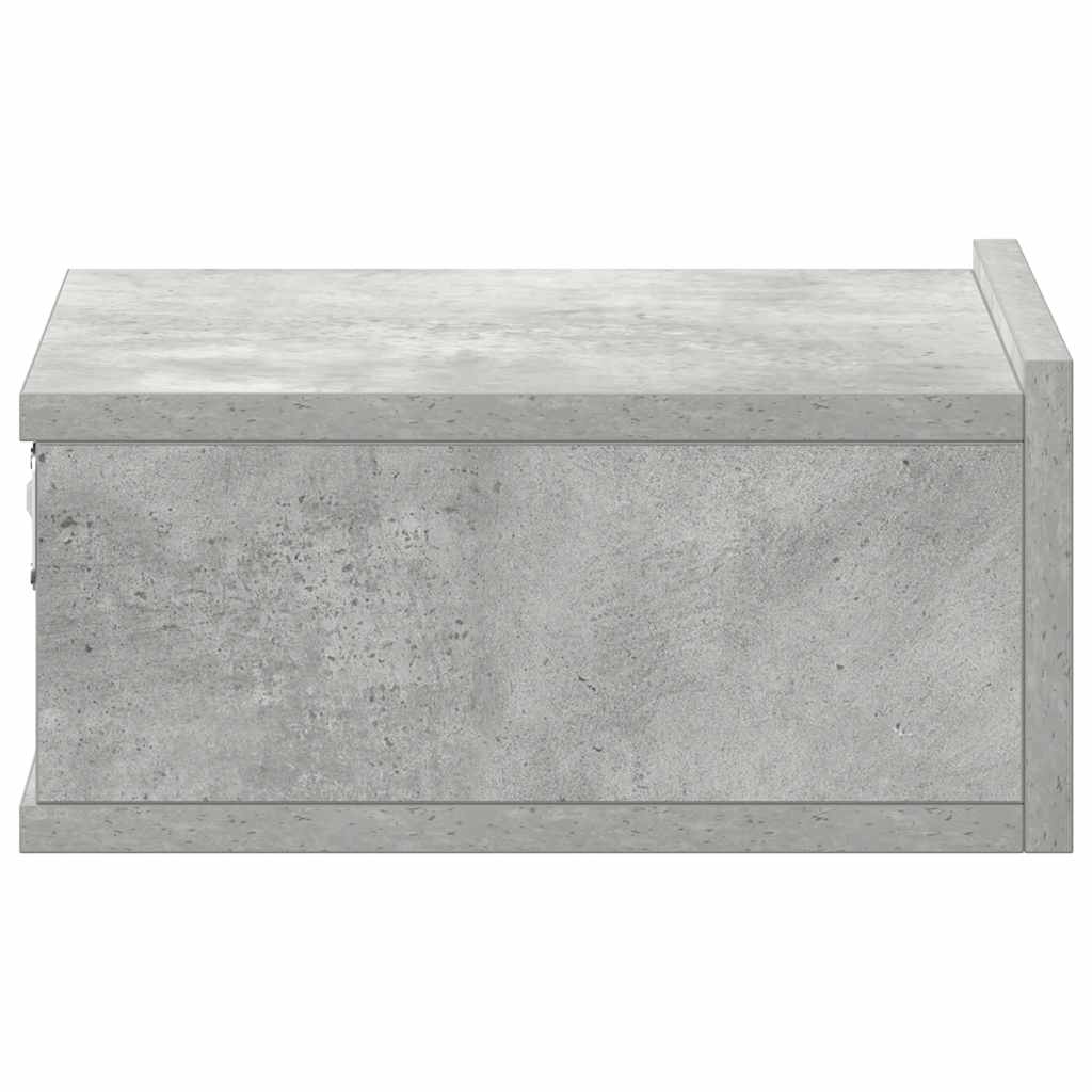 Mesa cabeceira suspensa 2pcs derivados madeira cinzento cimento