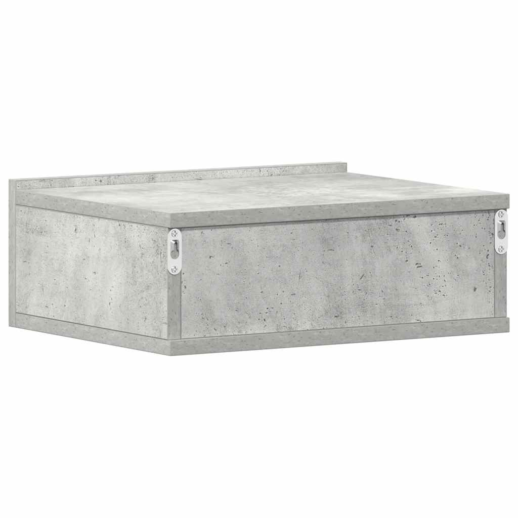 Mesa cabeceira suspensa 2pcs derivados madeira cinzento cimento
