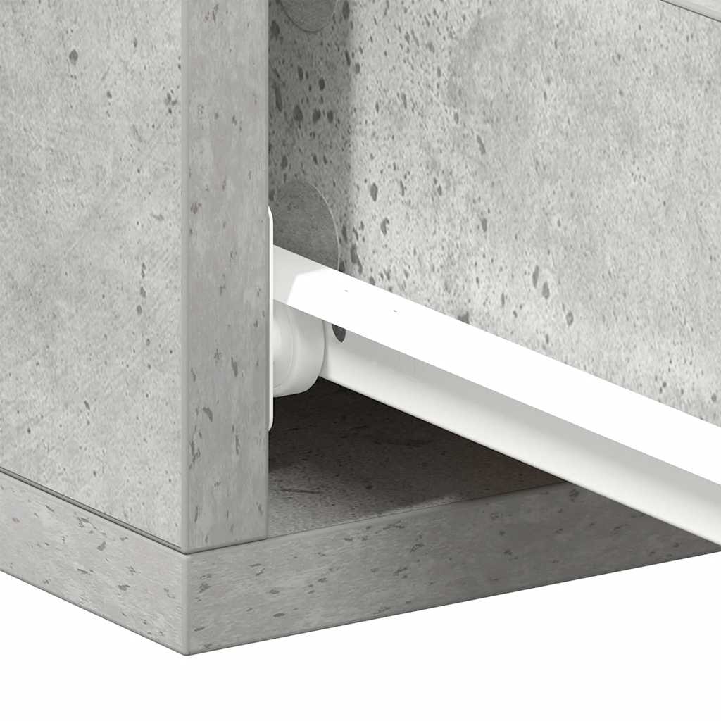 Mesa cabeceira suspensa 2pcs derivados madeira cinzento cimento