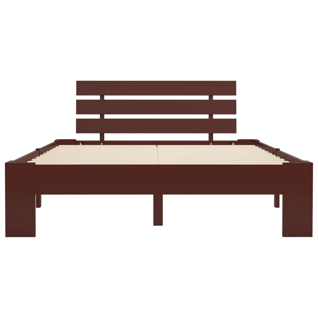 Estrutura de cama 120x200 cm pinho maciço castanho-escuro