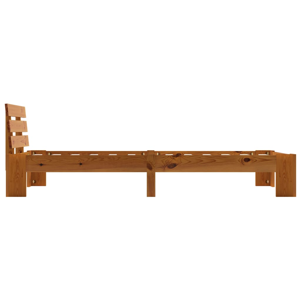 Estrutura de cama 100x200 cm pinho maciço castanho mel