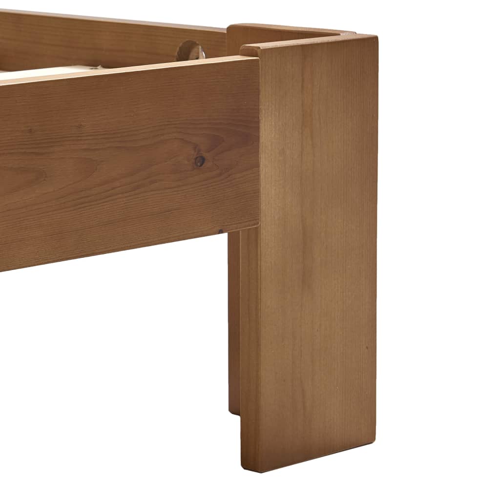 Estrutura de cama 100x200 cm pinho maciço castanho mel