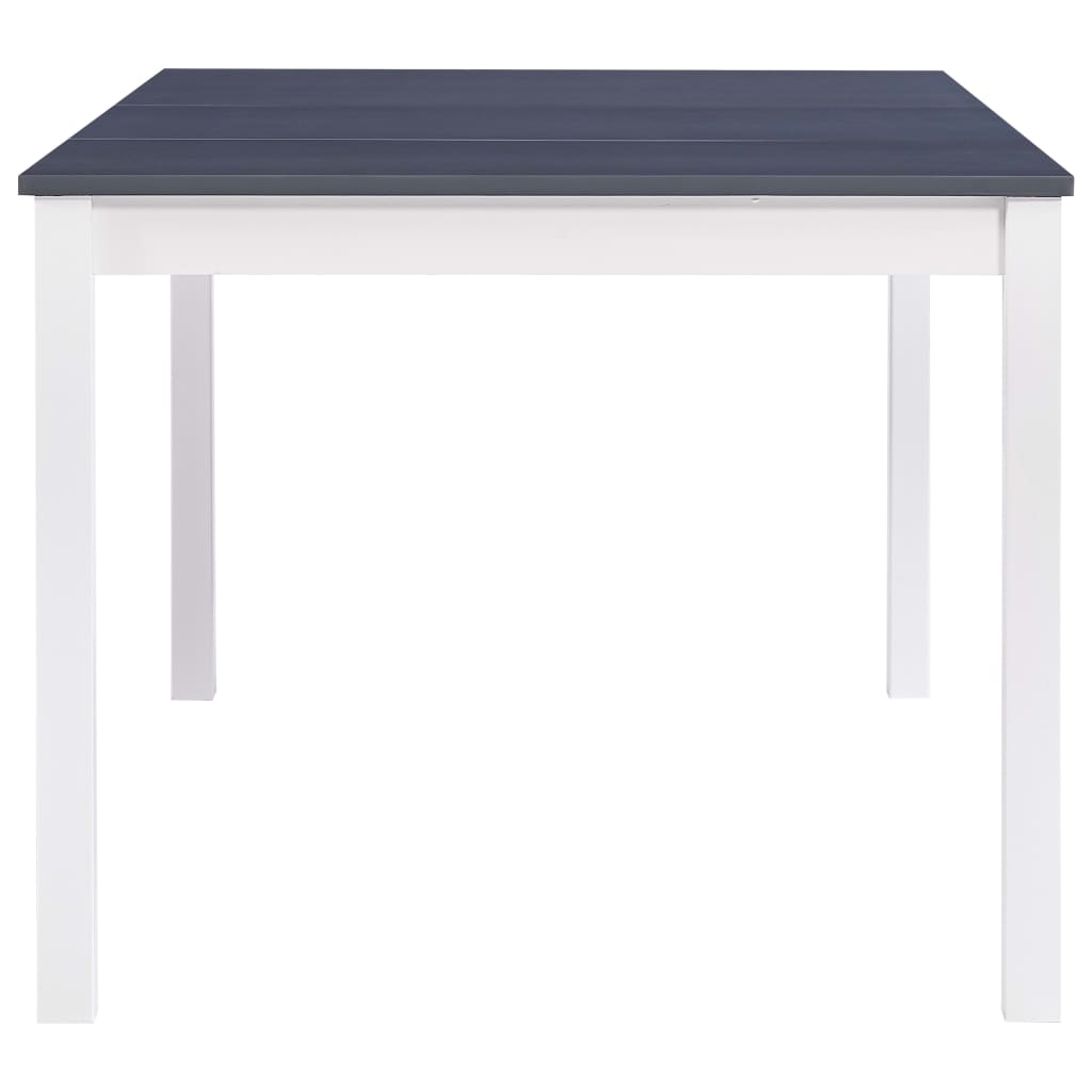 Mesa de jantar 180x90x73 cm madeira de pinho branco e cinzento