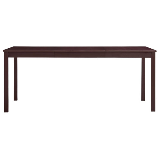 Mesa de jantar 180x90x73 cm madeira de pinho castanho-escuro