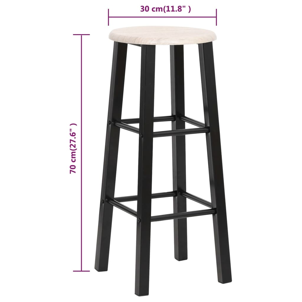 Bancos de bar 2 pcs MDF preto