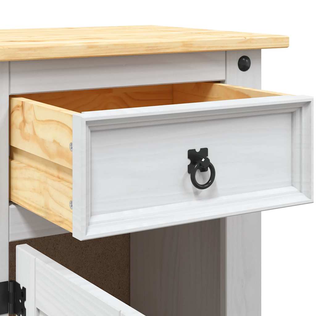Mesa de cabeceira Corona pinho mexicano 53x39x67 cm branco