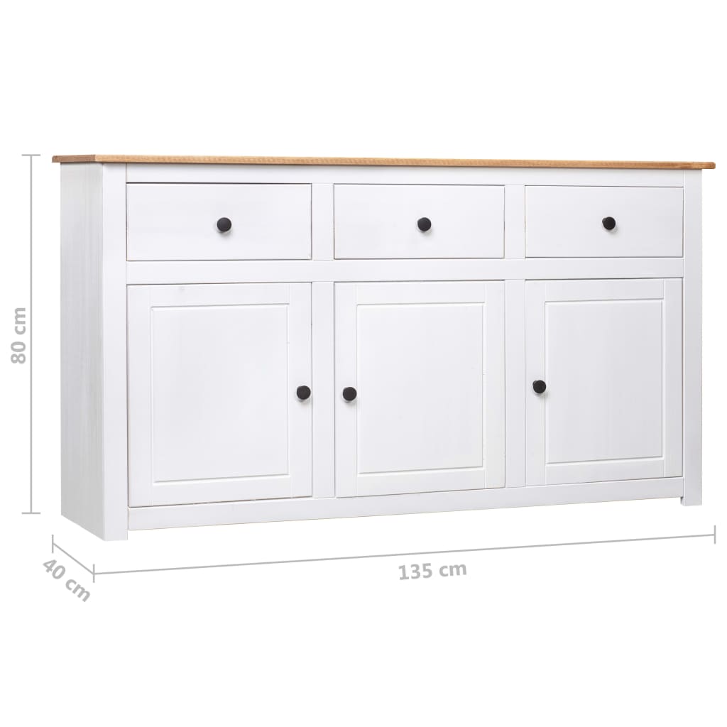 Aparador 135x40x80 cm pinho maciço panama branco
