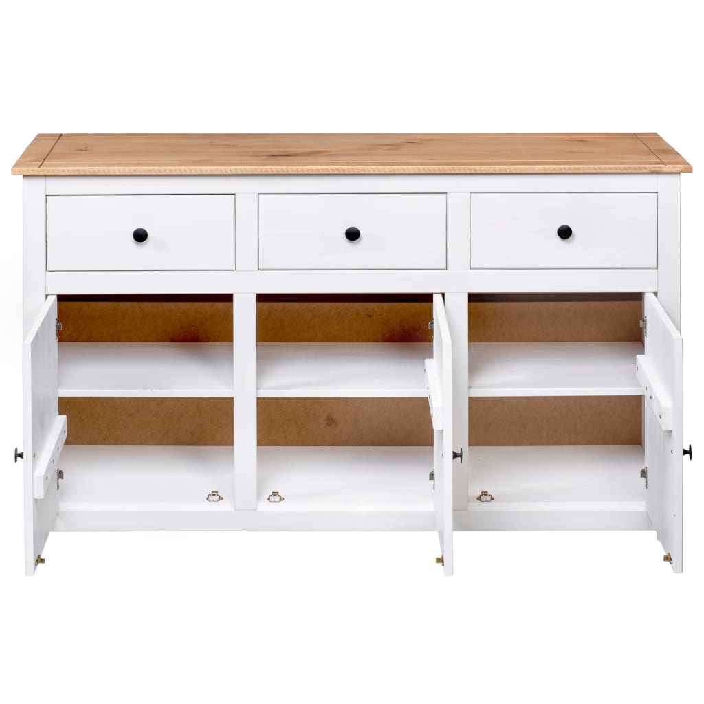 Aparador 135x40x80 cm pinho maciço panama branco
