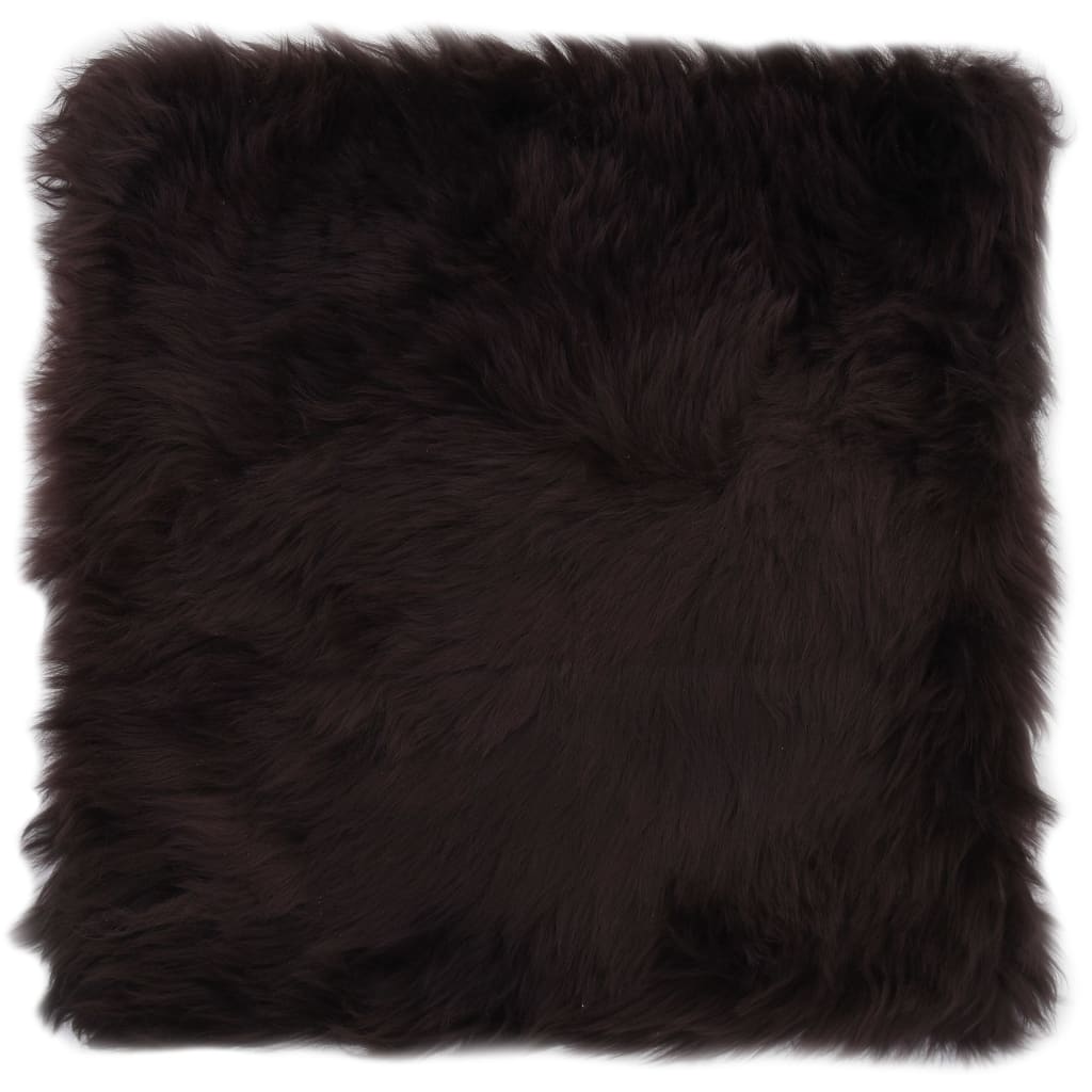 Almofadas p/ cadeira 2 pcs 40x40cm pele carneiro castanho
