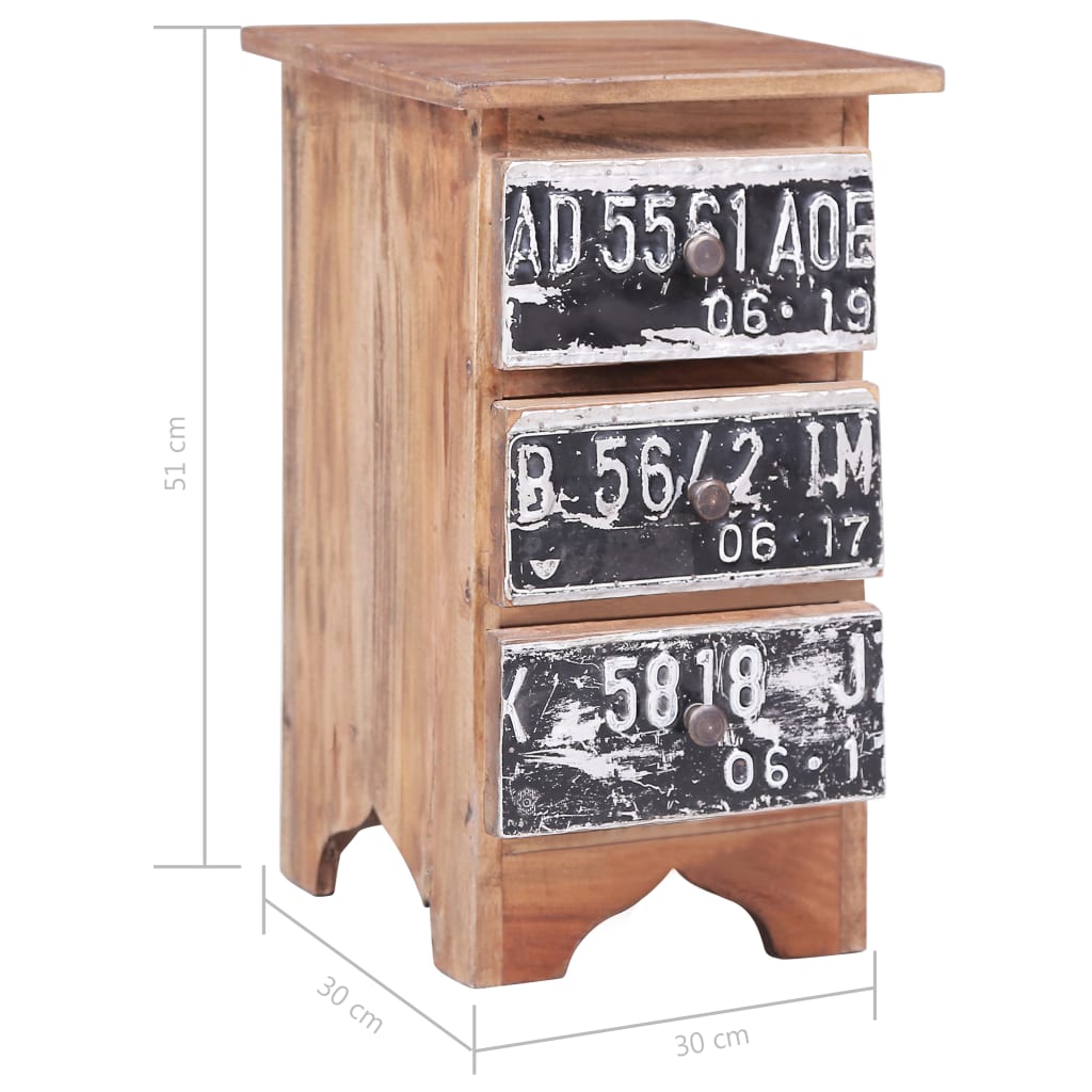 Mesa de cabeceira 30x30x51 cm madeira de mogno maciça
