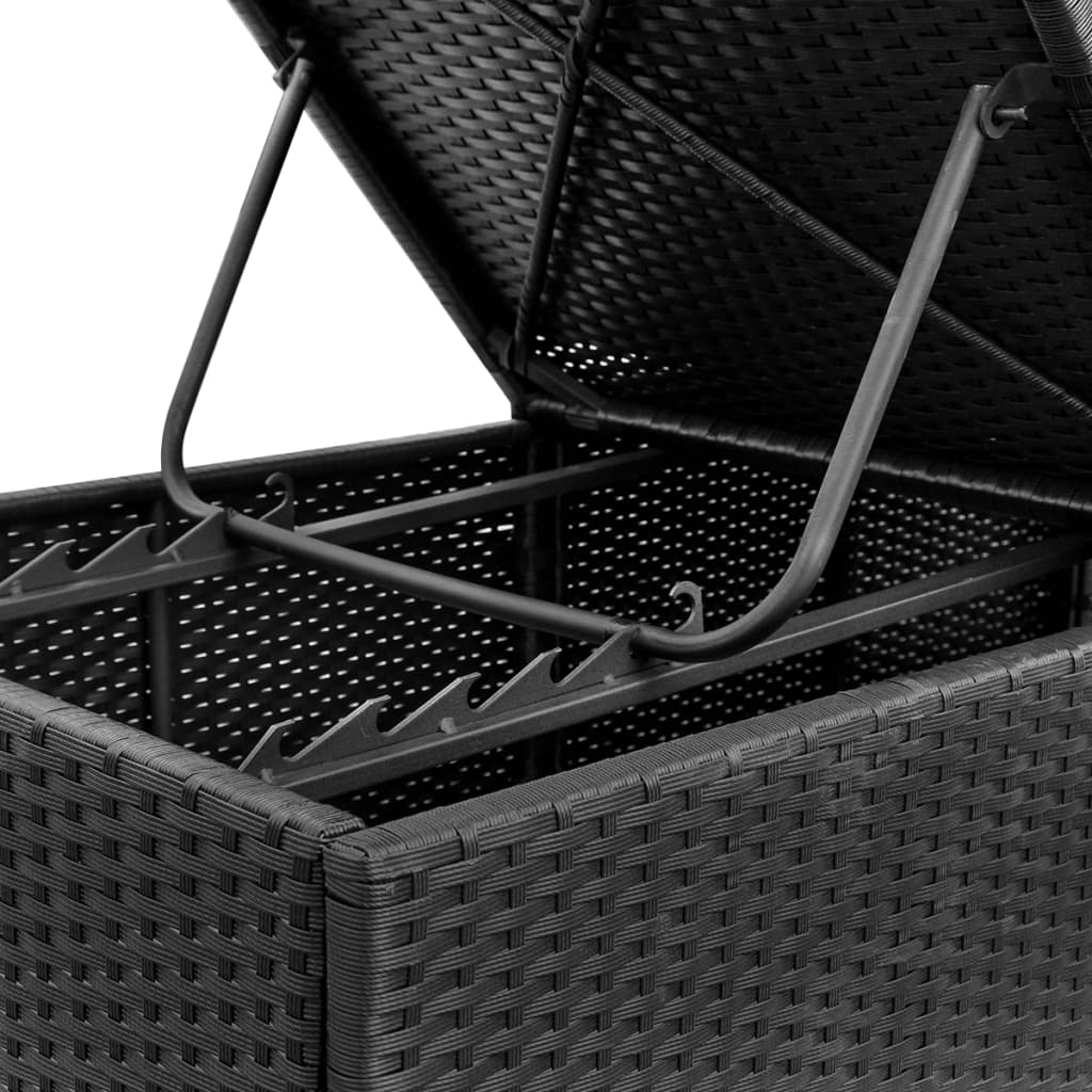 Espreguiçadeiras com almofadões 2 pcs vime PE preto
