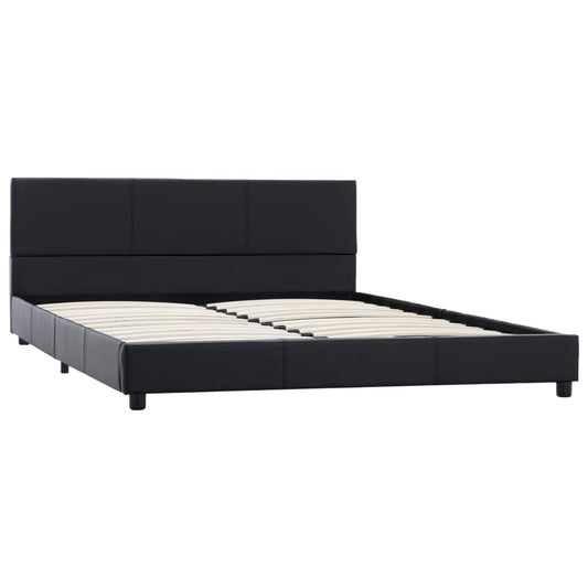 Estrutura de cama 120x200 cm couro artificial preto