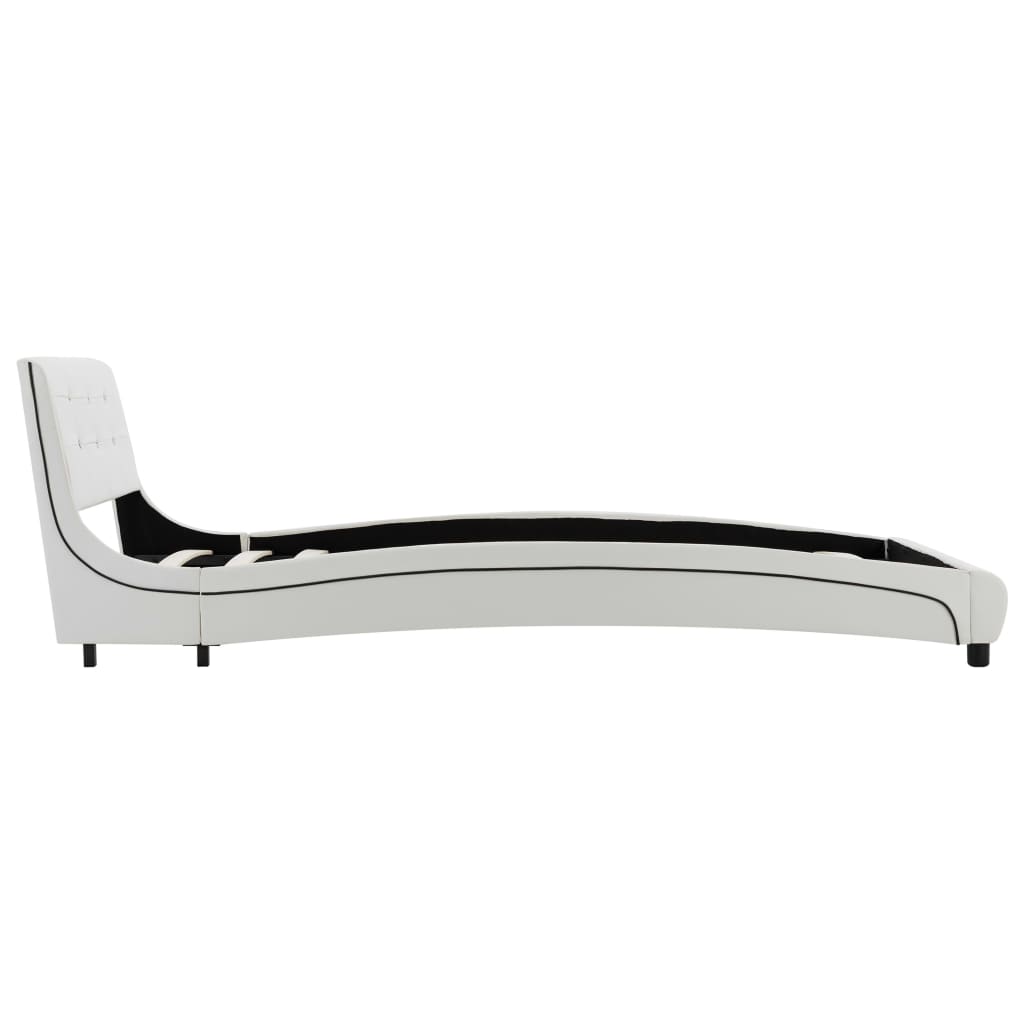 Cama + colchão espuma memória 90x200 cm couro artificial branco