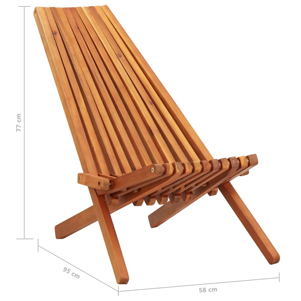 Cadeiras lounge de exterior dobráveis 2 pcs acácia maciça